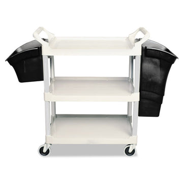 Rubbermaid® Commercial Xtra Utility Cart, 300-lb Capacity, Three-shelf, 20w X 40.63d X 37.8h, Gray freeshipping - TVN Wholesale